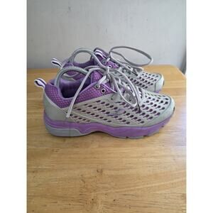 Gravity Defyer AIW Purple Gray Shoes Women's Size 8.5 Lace Up Sneakers TB905FPS